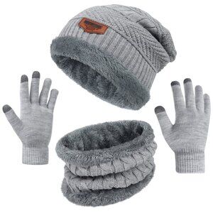 Loritta Women’s 3-Piece Winter Set | Beanie, Scarf & Touchscreen Gloves